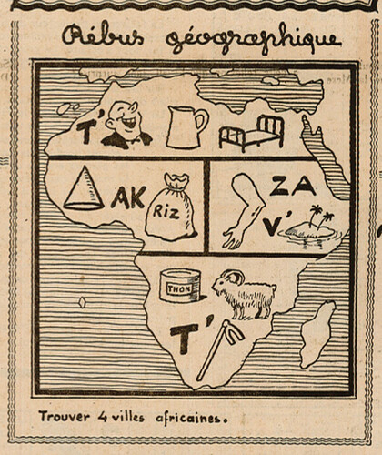 Ames Vaillantes 1940 - n°13 - page 4 - Rébus géographique - 28 mars 1940 - page
