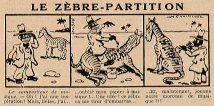 Almanach Pierrot 1936 - page 128 - Le zèbre-partition
