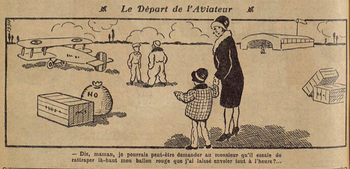 Lisette 1929 - n°14 - page 14 - Le Départ de l'Aviateur - 7 avril 1929