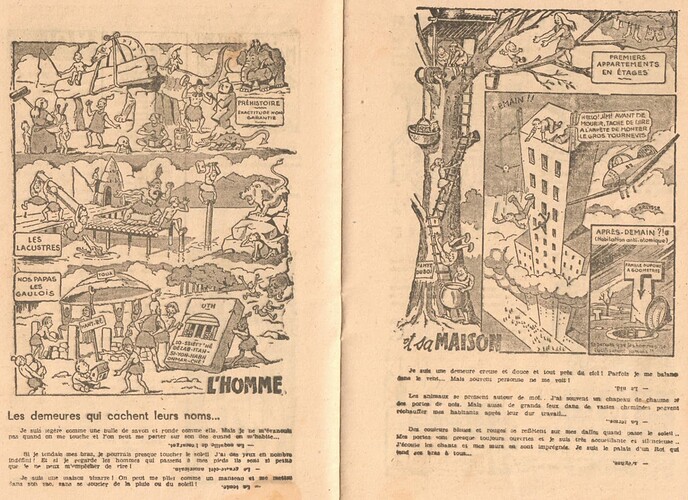 Almanach CV-AV 1946 - REBATIR - pages 18 et 19 - L'homme et sa maison
