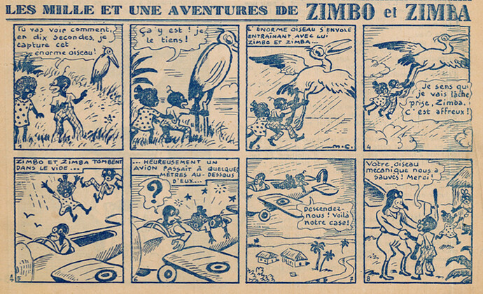Ames Vaillantes 1939 - n°2 - page 4 - Les mille et une aventures de Zimbo et Zimba - 12 janvier 1939
