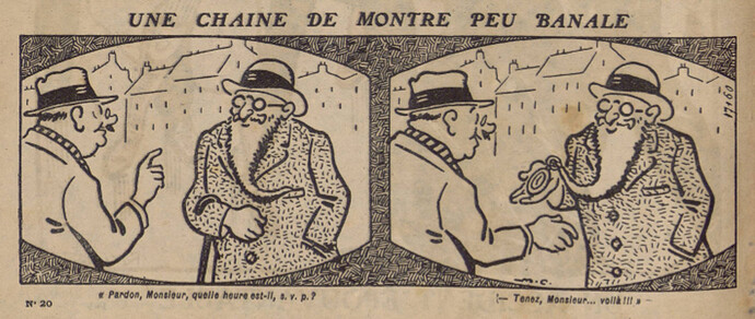 Pierrot 1926 - n°20 - page 2 - Une chaine de montre peu banale - 9 mai 1926