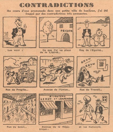 Coeurs Vaillants 1936 - n°14 - page 11 - Contradictions - 5 avril 1936