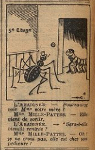 Fillette 1935 - n°1432 - page 4 - L'araignée - Pourrais-je voir Mme votre mère - 1er septembre 1935