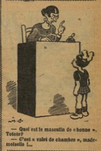 Fillette 1929 - n°1126 - page 7 - Quel est le masculin de bonne, Totote - 20 octobre 1929