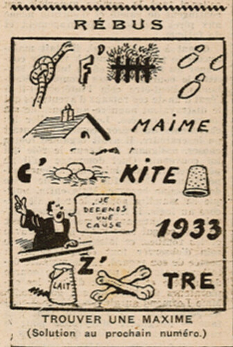 Coeurs Vaillants 1934 - n°24 - page 8 - Rébus - 10 juin 1934