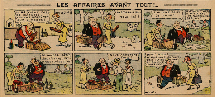 Pierrot 1935 - n°43 - page 1 - Les affaires avant tout - 27 octobre 1935