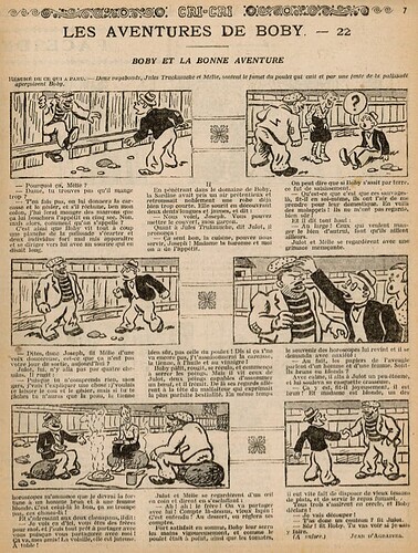 Cri-Cri 1933 - n°747 - page 7 - Les aventures de BOBY (22) - 19 janvier 1933