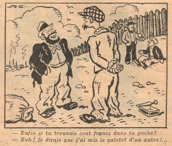 Almanach National 1933 - 49 - jeudi 21 septembre 1933 - Enfin si tu trouvais cent francs dans ta poche