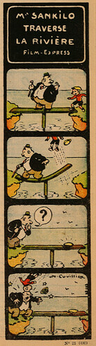 Pierrot 1935 - n°21 - page 5 - Mr SANKILO traverse la rivière - Film express - 26 mai 1935