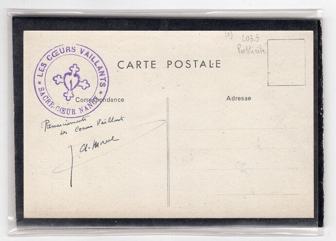 CArte postale  Coeurs Vaillants (delcampe avril 2022) - verso