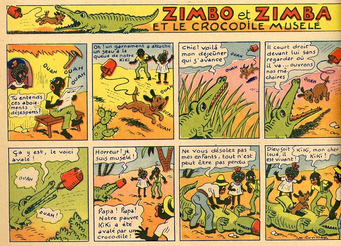 Zimbo et Zimba - Invisibles Liens - Janvier 1945 - Zimbo Zimba et le crocodile muselé