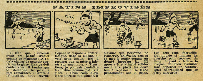 Cri-Cri 1932 - n°695 - page 13 - Patins improvisés - 21 janvier 1932