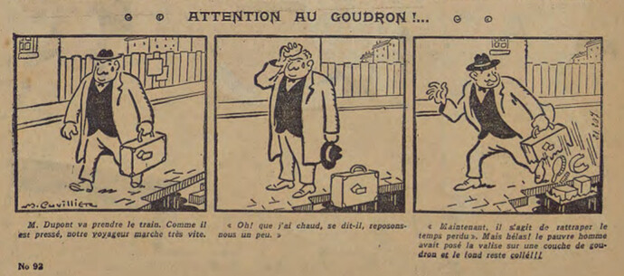 Pierrot 1927 - n°92 - page 2 - Attention au goudron ! - 25 septembre 1927