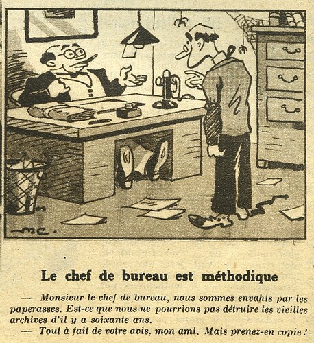 Almanach National 1936 - 23 - Le chef de bureau est méthodique - mercredi 11 novembre 1936