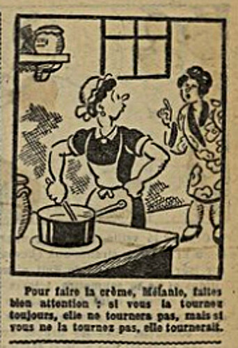 Fillette 1931 - n°1203 - page 7 - Pour faire la crème, Mélanie, faites bien attention - 12 avril 1931