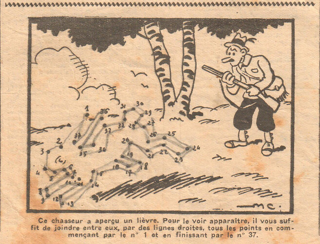 Coeurs Vaillants 1934 - n°5 - page 7 - Le chasseur et le lièvre - 28 janvier 1934