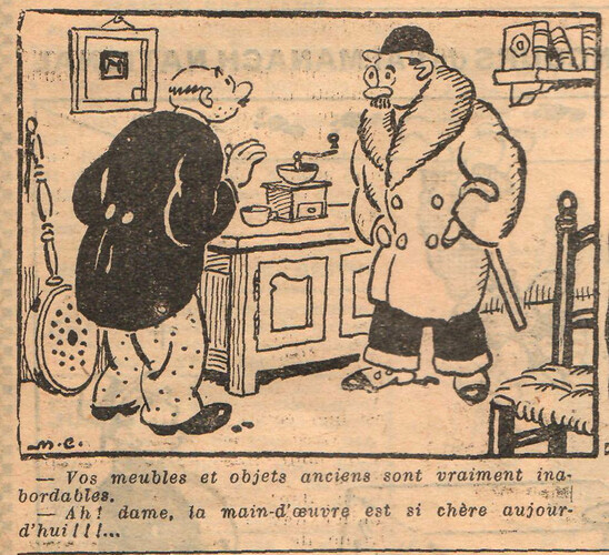 Almanach National 1933 - 38 - mercredi 12 juillet 1933 - Vos meubles et objets anciens sont vraiment inabordables