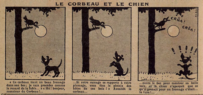 Lisette 1937 - n°13 - page 2 - Le corbeau et le chien - 28 mars 1937