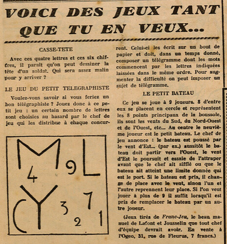 Coeurs Vaillants 1940 - n°2 - Casse-tête - 14 janvier 1940 - page 2