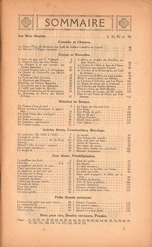 Almanach Pierrot 1928 - page 1 - sommaire