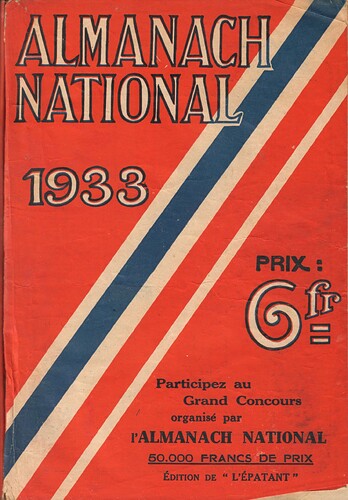 Almanach National 1933 - 0 - Couverture