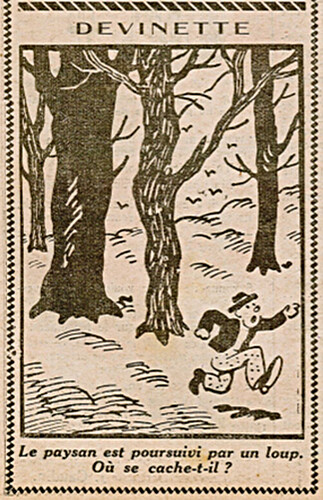 Coeurs Vaillants 1932 - n°33 - Page 4 - Devinette - Où est le loup - 14 août 1932