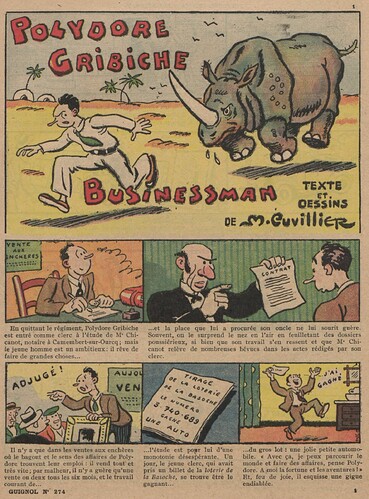 Guignol 1933 - n°274 - Polydore Gribiche businessman - 31 décembre 1933 - page 1