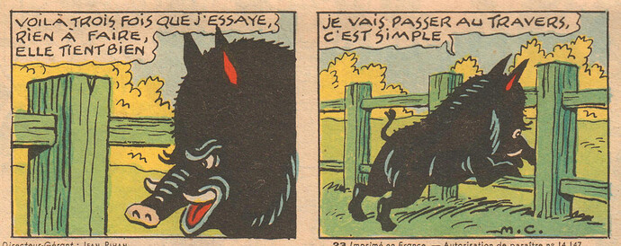 Fripounet et Marisette  1949 - n°23 - bande 5 cases 1 et 2 - 5 juin 1949 - page 8