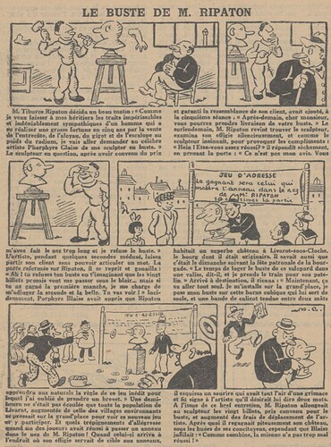 L'Epatant 1931 - n°1198 - page 14 - Le buste de M. RIPATON - 16 juillet 1931