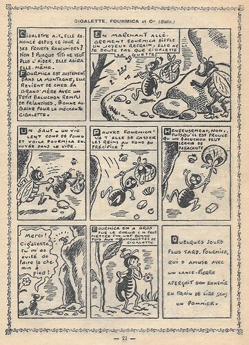 Almanach Fillette 1942 - page 21 - Cigalette Fourmica et Cie