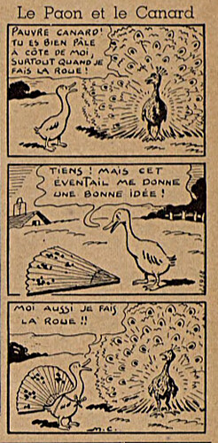 Lisette 1937 - n°36 - page 15 - Le Paon et le Canard - 5 septembre 1937