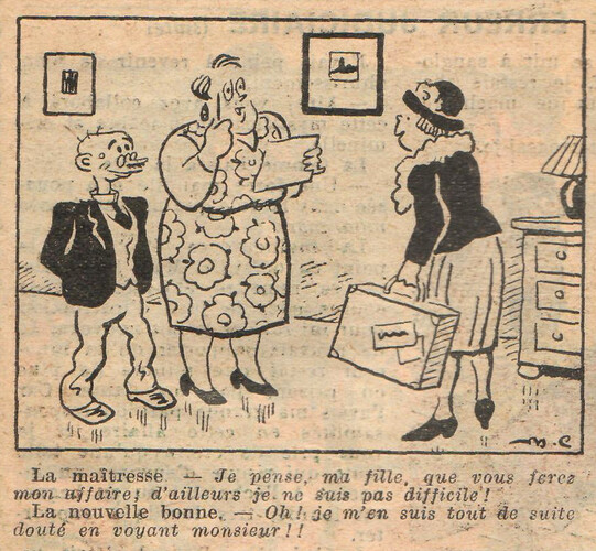 Almanach National 1933 - 52 - mardi 10 octobre 1933 - La maîtresse - Je pense ma fille que vous ferez mon affaire