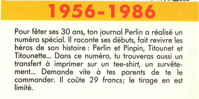 Perlin b°43 - Semaine du 22 octobre 1986 - pages 14 et 15 (extrait niuméro spécial cadré)