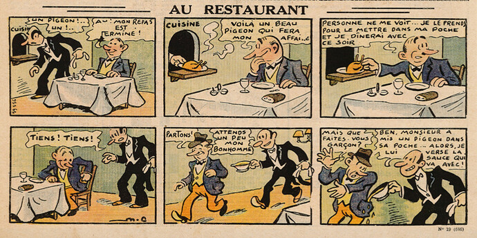 Pierrot 1938 - n°19 - page 5 - Au restaurant - 8 mai 1938