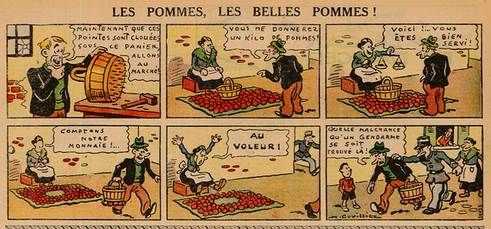 Pierrot 1935 - n°37 - page 5 - Les pommes, les belles pommes ! - 15 septembre 1935