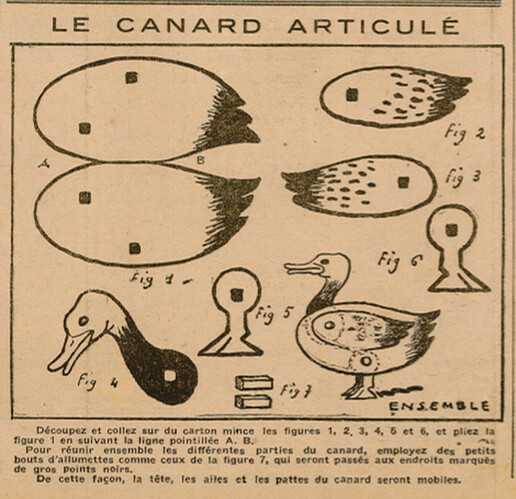 Coeurs Vaillants 1935 - n°6 - page 3 - Le canard articulé - 10 février 1935