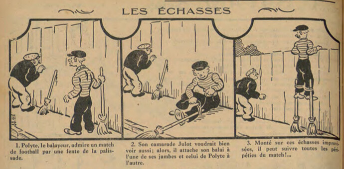Pierrot 1932 - n°15 - page 10 - Les échasses - 10 avril 1932