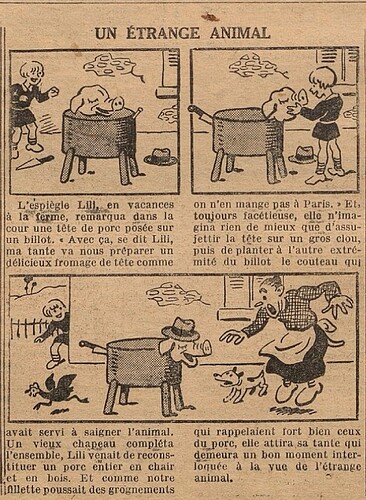 Fillette 1938 - n°1558 - page 6 - Un étrange animal - 30 janvier 1938