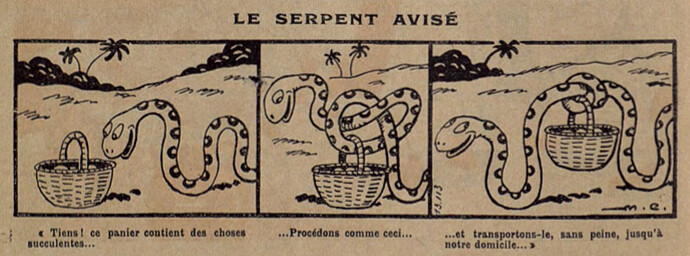 Lisette 1935 - n°11 - page 2 - Le serpent avisé - 17 mars 1935