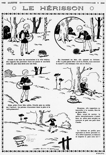 Lisette 1932 - n°28 - page 5 - Le hérisson - 10 juillet 1932
