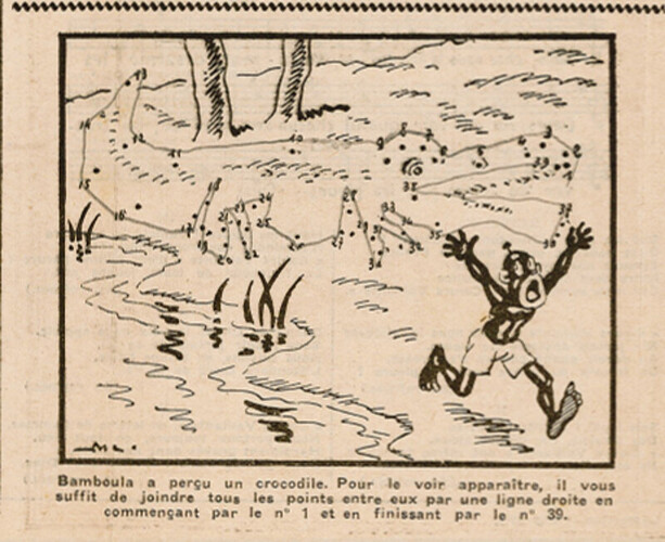 Coeurs Vaillants 1934 - n°29 - page 7 - Bamboula a perçu un crocodile - 15 juillet 1934