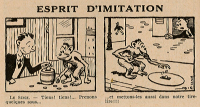 Almanach Pierrot 1937 - page 4 - Esprit d'imitation