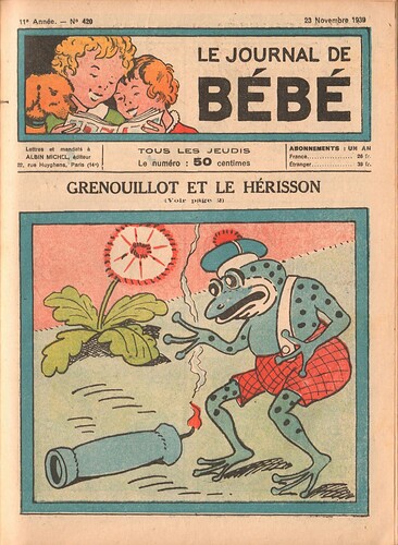 Le Journal de Bébé 1939 - n°420 - 23 novembre 1939 - page 1