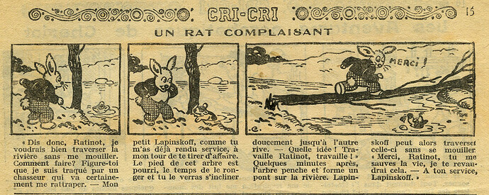 Cri-Cri 1930 - n°613 - page 15 - Un rat complaisant - 26 juin 1930