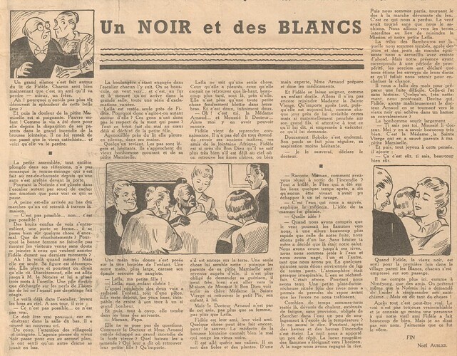 Âmes Vaillantes 1940 - n°38 - 22 septembre 1940 (page 6) - extrait fin du récit Un noir et des blancs