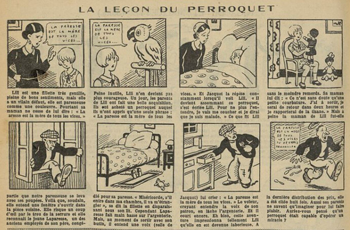 Fillette 1931 - n°1236 - page 4 - La leçon du perroquet - 29 novembre 1931