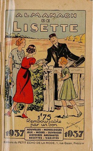 Almanach Lisette 1937 - couverture