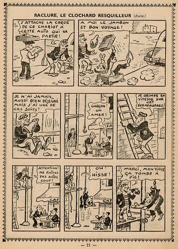 Almanach L'Epatant 1938 - Raclure le clochard resquilleur - page 21