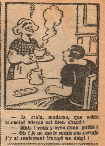 Fillette 1930 - n°1158 - page 7 - Je crois madame que votre chocolat Elesca est bien chaud - 1er juin 1930